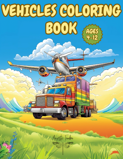 Vehicles coloring book for kids
